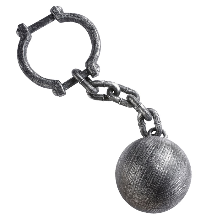 "CHAINE AVEC BOULET" 54 cm Ø 14 cm
