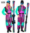 "COMBINAISON DE SKI LÉOPARD ANIMALIER MULTICOLORE" (combinaison, ceinture)