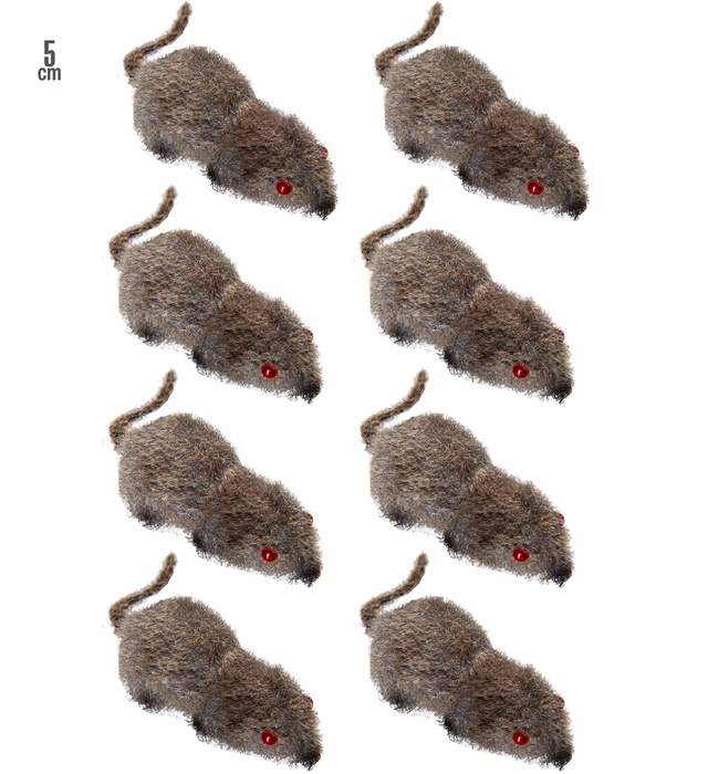 [8702M] Set de "8 SOURIS FLOQUEE" 5 cm