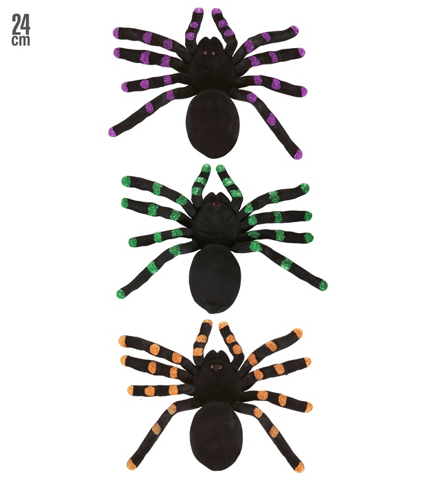 "ARAIGNEE FLOQUEE AVEC PARTIES " 24 cm - 3 coul.
