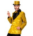 "VESTE OR EN PAILLETTES AVEC COL SATIN"