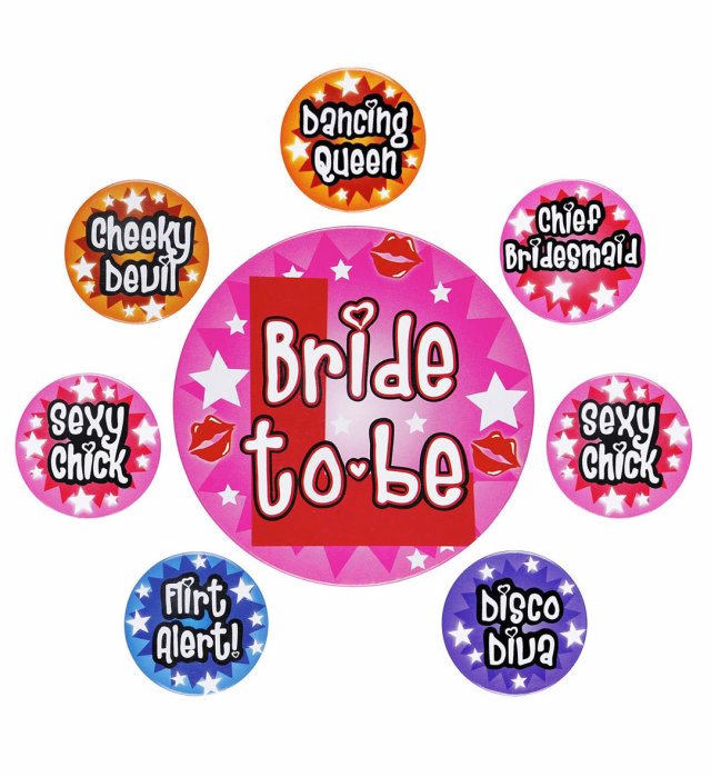 [8860T] Set de "8 BROCHE BACHELORETTE PARTY"