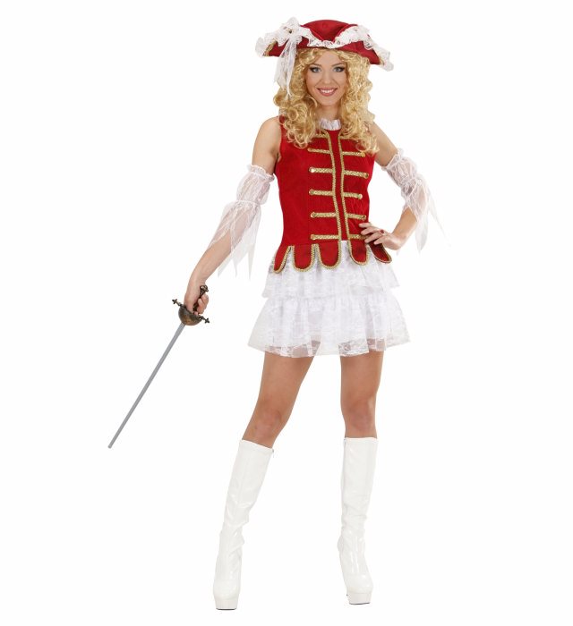 "FEMME MOUSQUETAIRE" (robe, manches, chapeau)