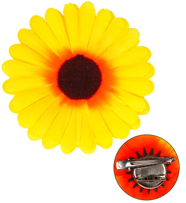 "PINCE A CHEVEUX & BROCHE TOURNESOL"