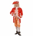 "COSTUME DE COUR ROYALE FRANÇAISE DU 18è SIECLE" (jaquette longue avec gilet, jabot, pantalon, boucles chaussures, chapeau)