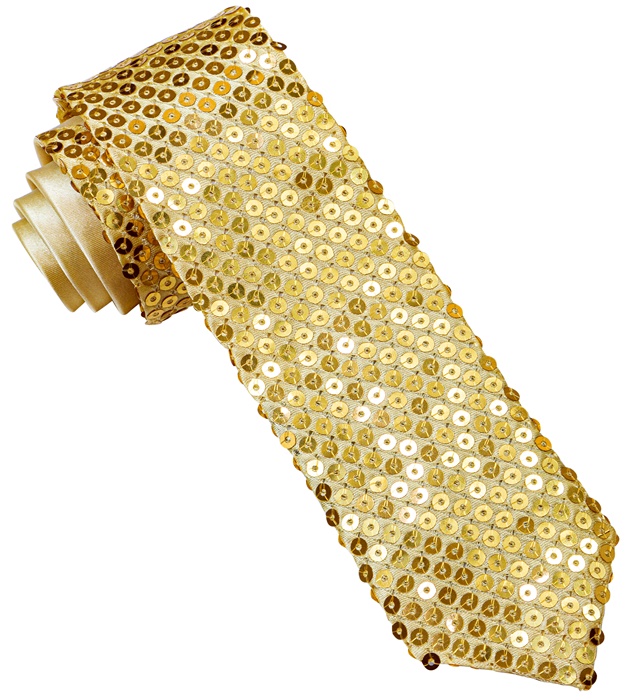 "CRAVATE A PAILLETTES DOREE"