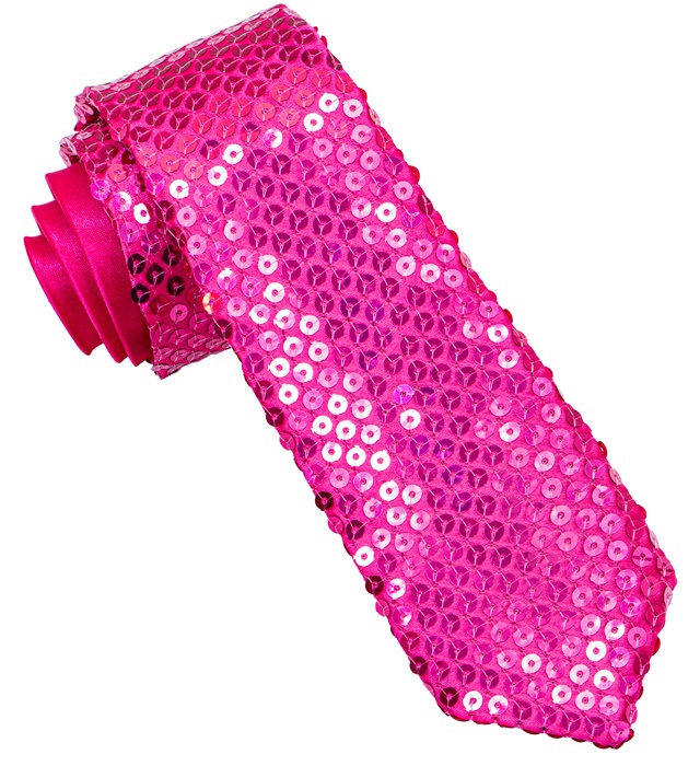 "CRAVATE A PAILLETTES ROSE"