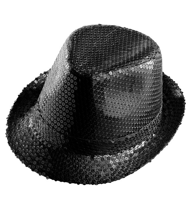 [9069N] "FEUTRE PAILLETE' NOIR FLUO"