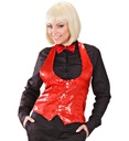 "GILET EN PAILLETTES ROUGE" Femme