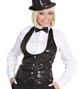"GILET EN PAILLETTES NOIR" Femme