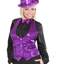 "GILET EN PAILLETTES VIOLET" Femme