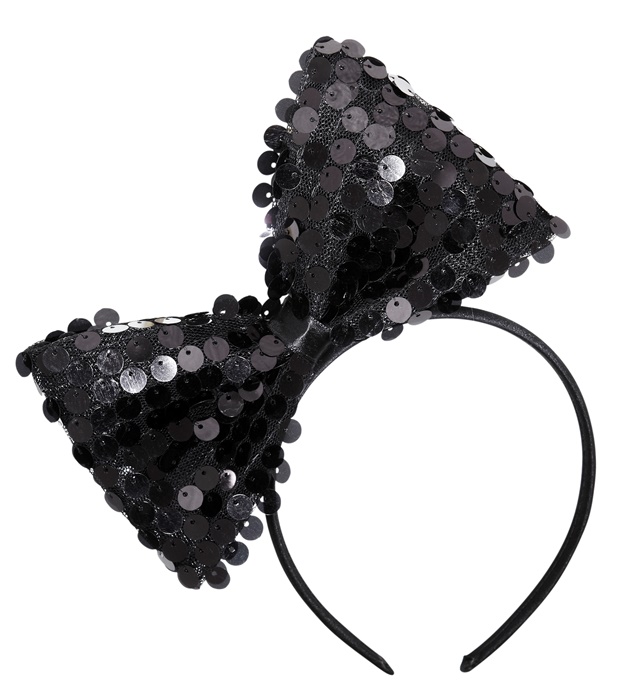 "SERRE-TÊTE NOEUD SEQUIN NOIR"