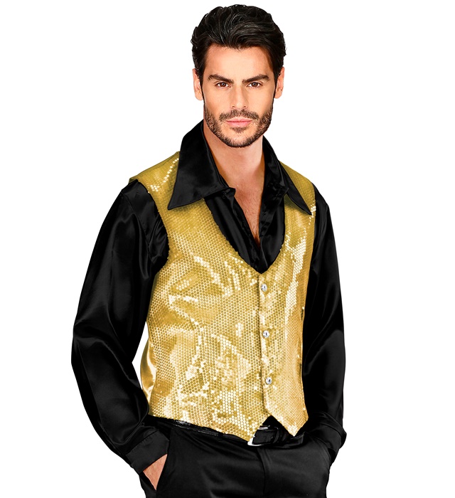 [93222] "GILET EN PAILLETTES OR" Homme (M)