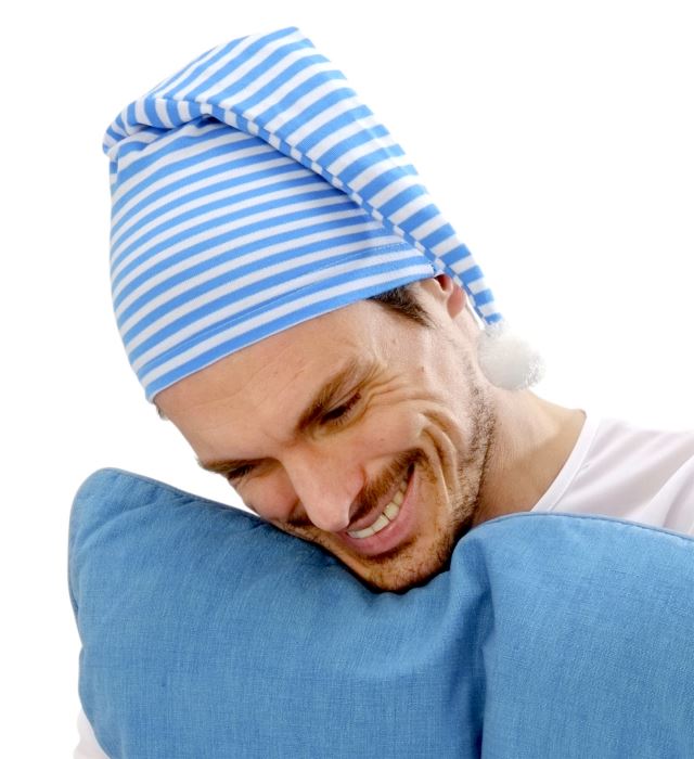 "BONNET DE NUIT BLANC-BLEU"