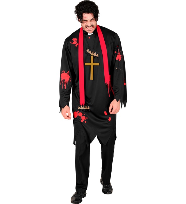 "PRÊTRE ZOMBIE" (tunique, écharpe, croix)