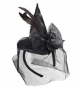 "PETIT CHAPEAU SORCIERE AVEC PLUMES ET VOILE"