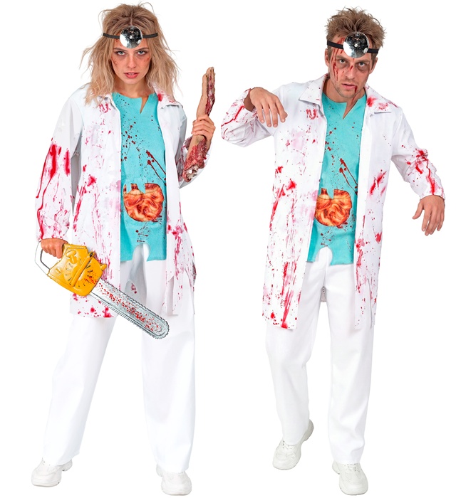 "DOCTEUR ZOMBIE" (blouse de labo avec boyaux, coiffe)