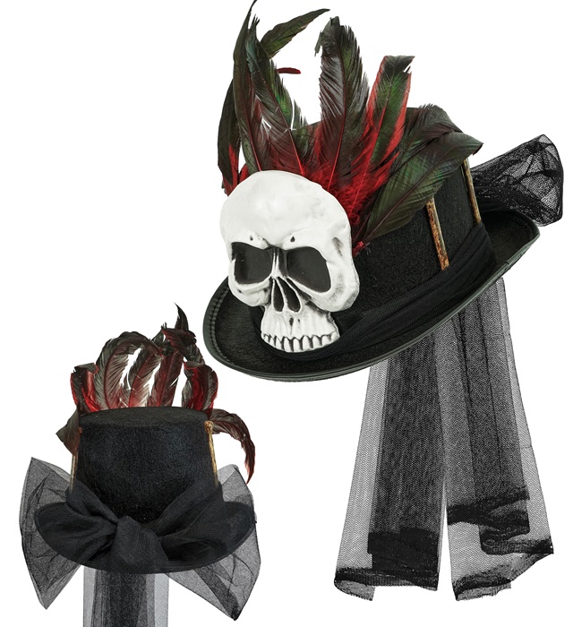 "CHAPEAU VOODOO CRÂNE ET OS"