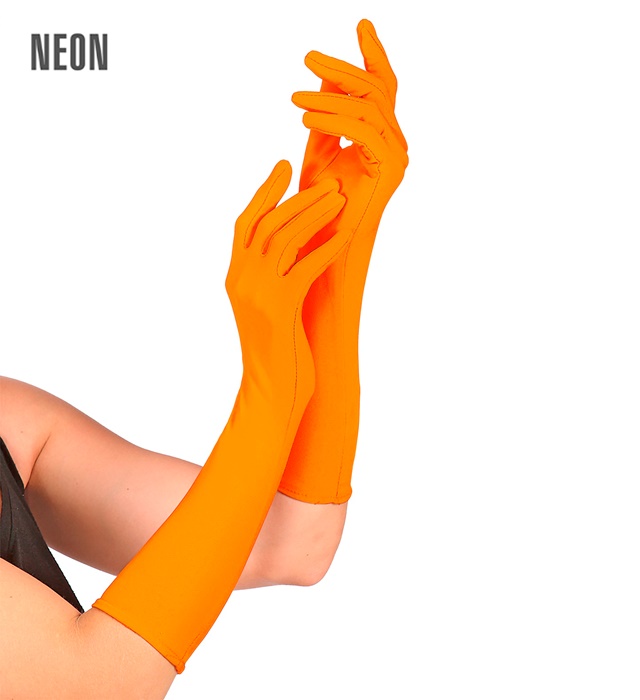 [9501A] "GANTS NEON ORANGES LONGS - 40 cm"