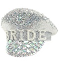 "CHAPEAU FESTIVAL MARIÉE AVEC BIJOUX PAILLETTES ARGENT"