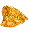 "CHAPEAU FESTIVAL AVEC CLOUS, BIJOUX ET PAILLETTES OR"