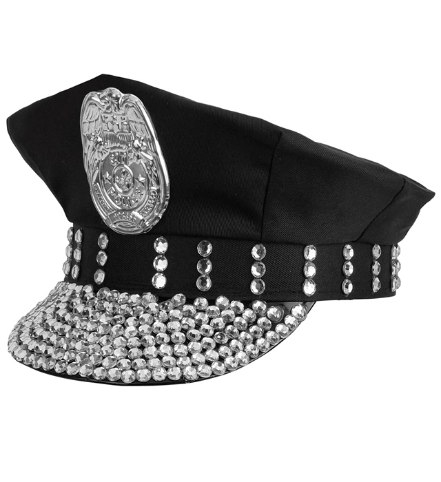 "CHAPEAU POLICE AVEC STRASS"