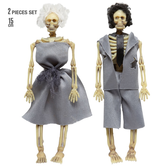 "COUPLE DE SQUELETTES VETUS" 15 cm
