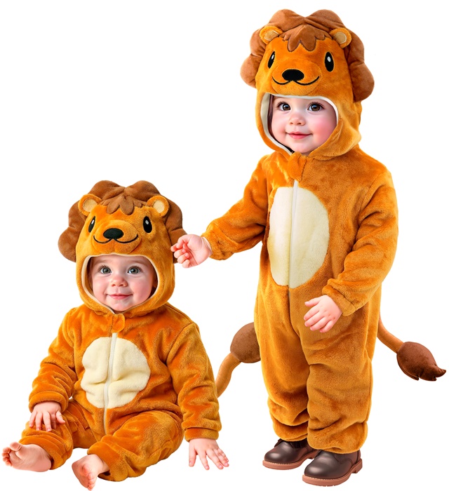 "LION EN VELOURS DOUX" (combinaison à capuche)