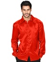 "CHEMISE DISCO 70'S ROUGE" en satin