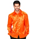 "CHEMISE ORANGE DISCO ANNEES 70" satin