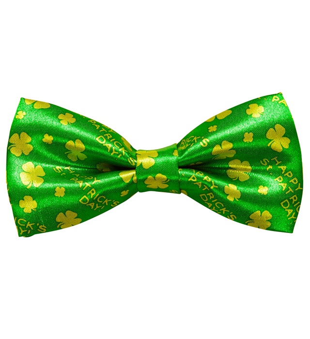 [95694] "NOEUD PAPILLON ST PATRICK" ajustable, en satin