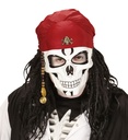 "MASQUE PIRATE CRANE DE SQUELETTE AVEC BANDANA, PERLES ET DOUBLONS"