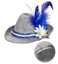 "MINI-CHAPEAU BAVAROIS AVEC EDELWEISS & PLUMES" en feutre