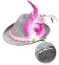 "MINI-CHAPEAU BAVAROIS AVEC EDELWEISS & PLUMES" en feutre