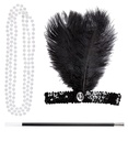 "CHARLESTON" (bandeau à paillettes, collier, porte-cigarettes)