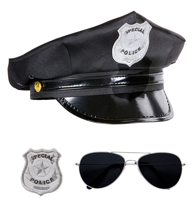 "SET OFFICIER DE POLICE" (casquette, lunettes, insigne)