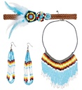 "INDIEN" (bandeau, boucles d'oreilles, collier)