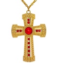 "COLLIER CROIX DOREE AVEC PIERRES"