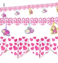 "GUIRLANDE COEURS IMPRIMES ROSES AVEC BEBE" 3m