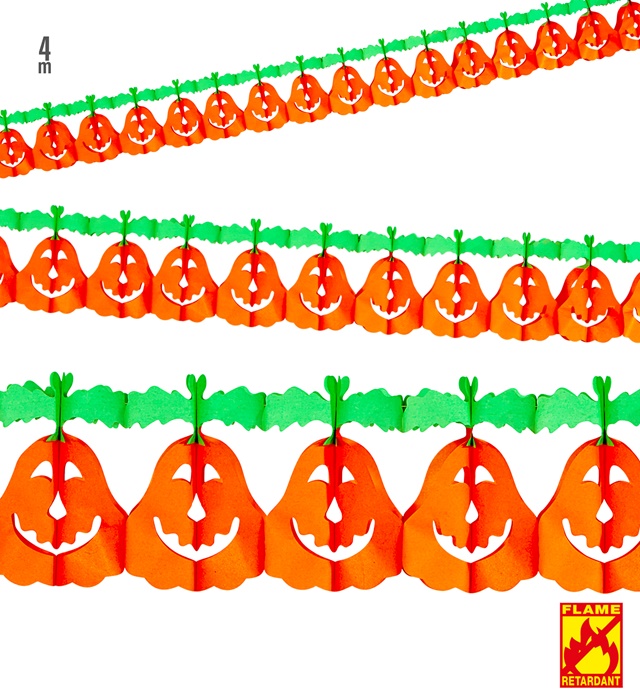 "GUIRLANDE CITROUILLE" 4m - retardateur de flamme