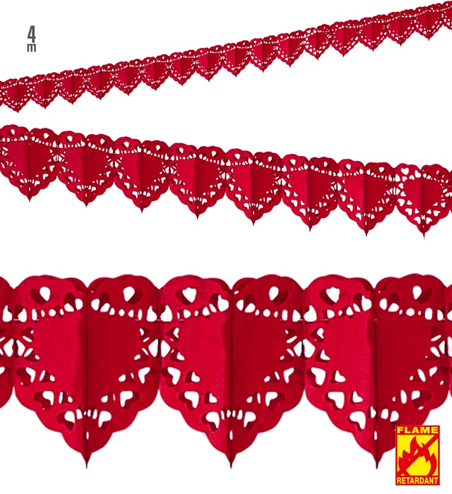 [95739] "GUIRLANDE COEUR ROUGE" 4m - retardateur de flamme