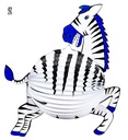 "LAMPION ZEBRE" 42 cm