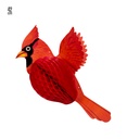 "OISEAU CARDINAL ROUGE NID D'ABEILLE" 42 cm