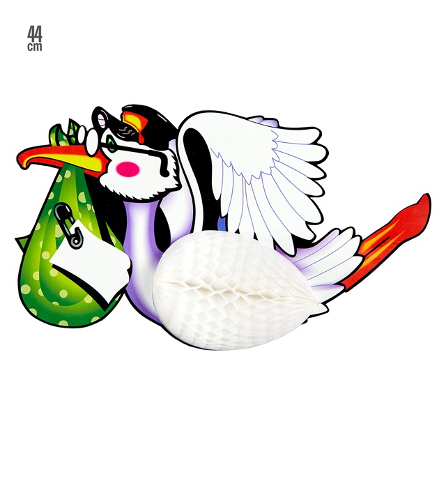 [95775] "CIGOGNE NID D'ABEILLE" 44 cm