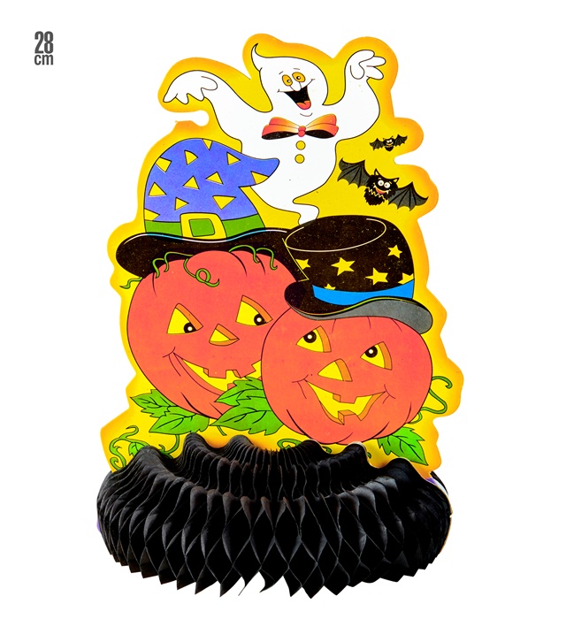 "CENTRE DE TABLE HALLOWEEN NID D'ABEILLE" 28 cm