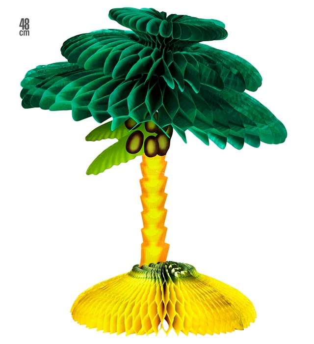 "CENTRE DE TABLE PALMIER NID D'ABEILLE" 48 cm