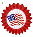 "ROSACE DRAPEAU USA ROUGE" 50 cm