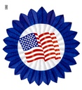 "ROSACE DRAPEAU USA BLEUE" 50 cm
