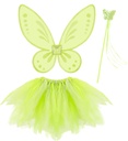 "FEE MAGIQUE" Verte (tutu, ailes, baguette magique)