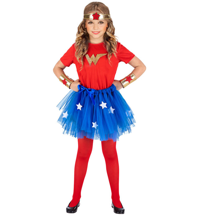 "WONDER GIRL" (maillot, tutu, bandeau, bracelets)